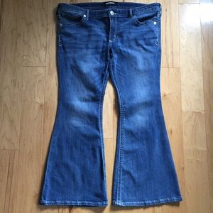Express Low Rise Bell Flare Jeans Size 16S